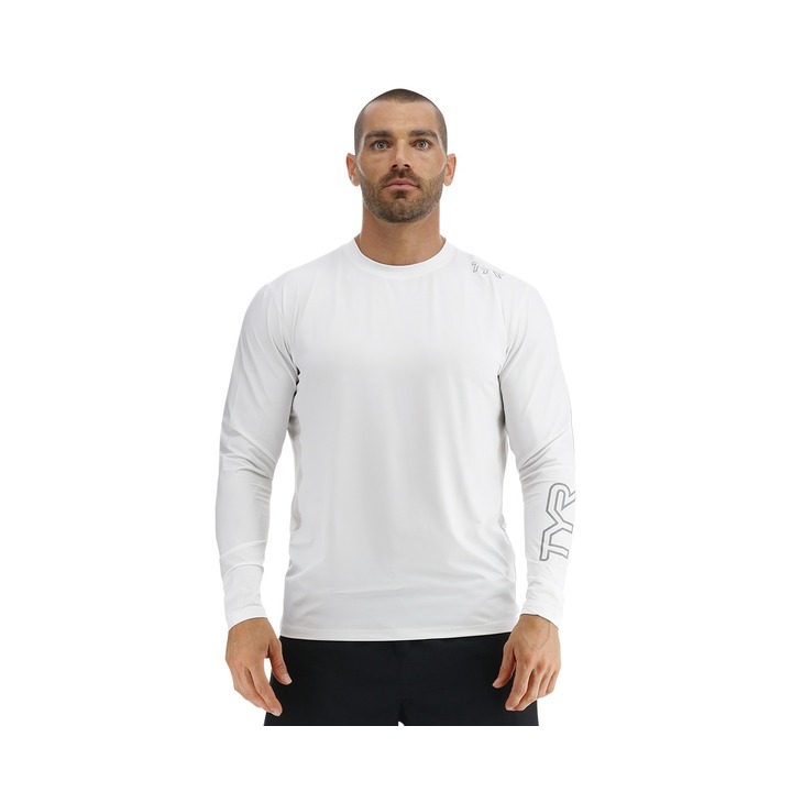 Tyr SunDefense Men's Vented Long Sleeve Crew Shirt - Solid product image